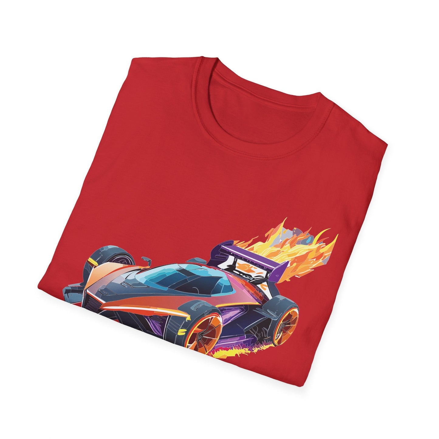 Car Graphic Unisex Cotto Softstyle Art Design with Hot Wheels Artwork Tee 4