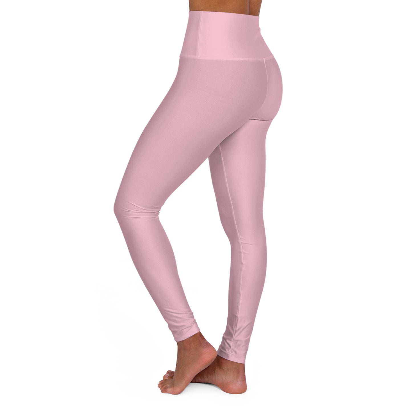 High-Waisted Soft Blossom Pink Yoga Leggings Women's Seamless Poly-Span Stretchy Light Pink Activewear Pants
