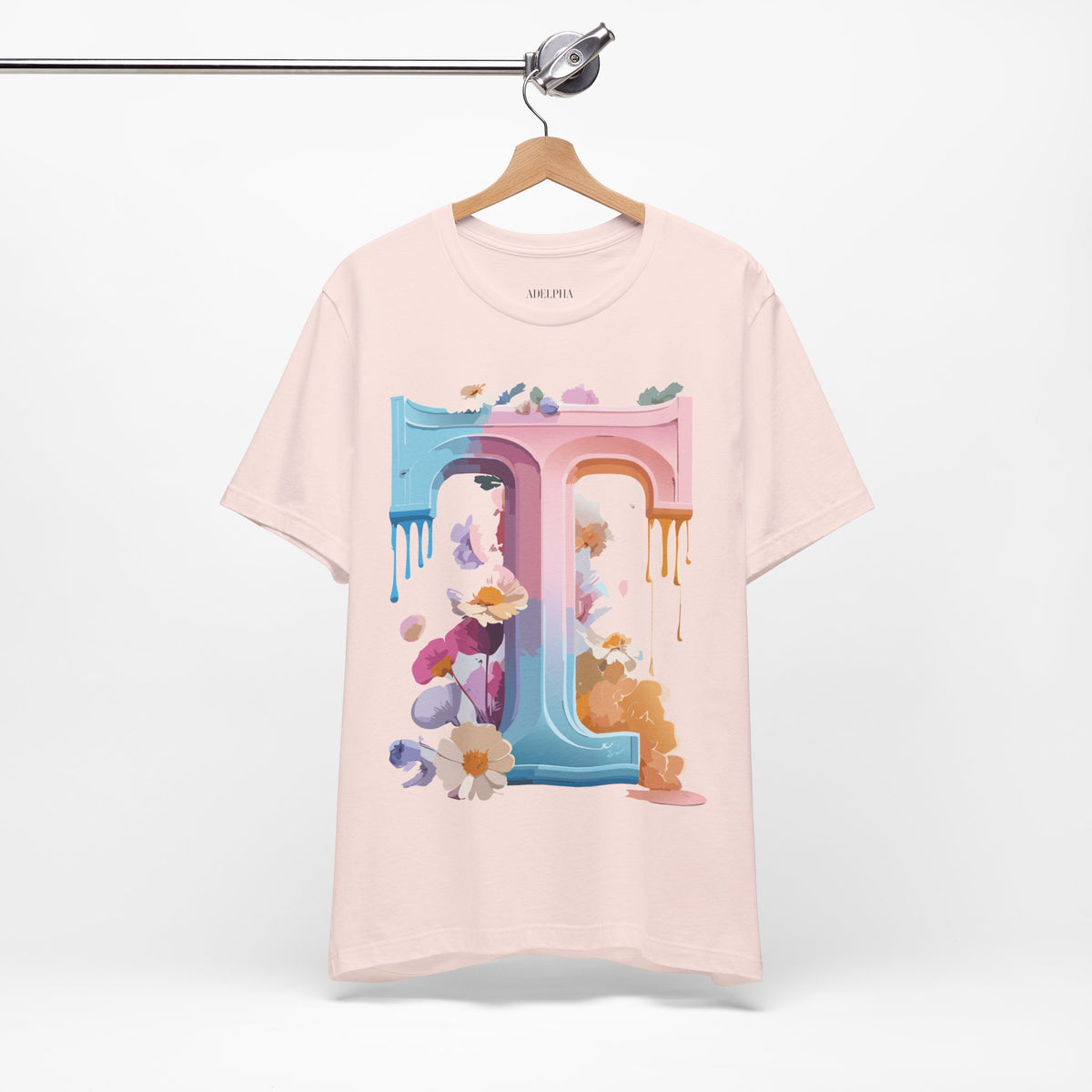 Letter T Graphic Unisex Cotton Bella+Canvas Tee with Art Letter Design