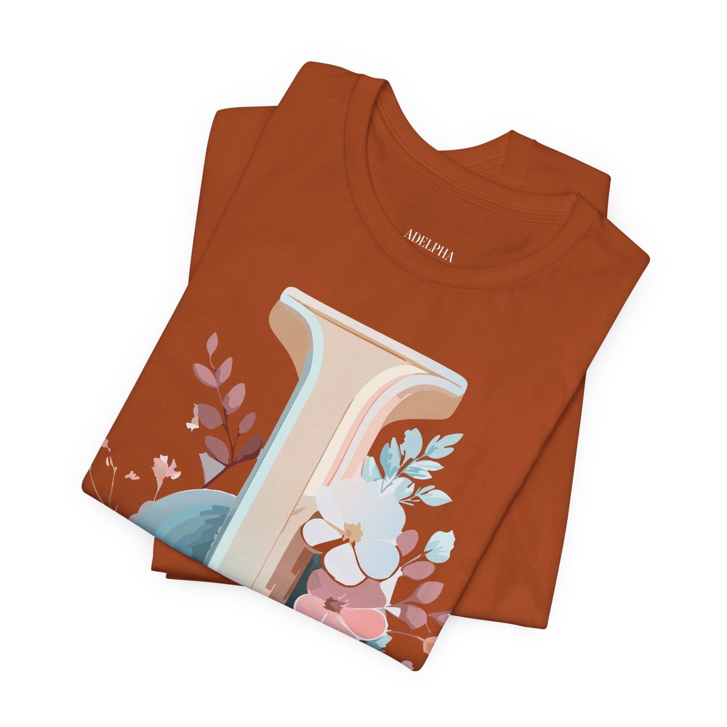 Letter J Shirt Graphic Unisex Tee With Original Vintage Inspired Artwork By Adelpha