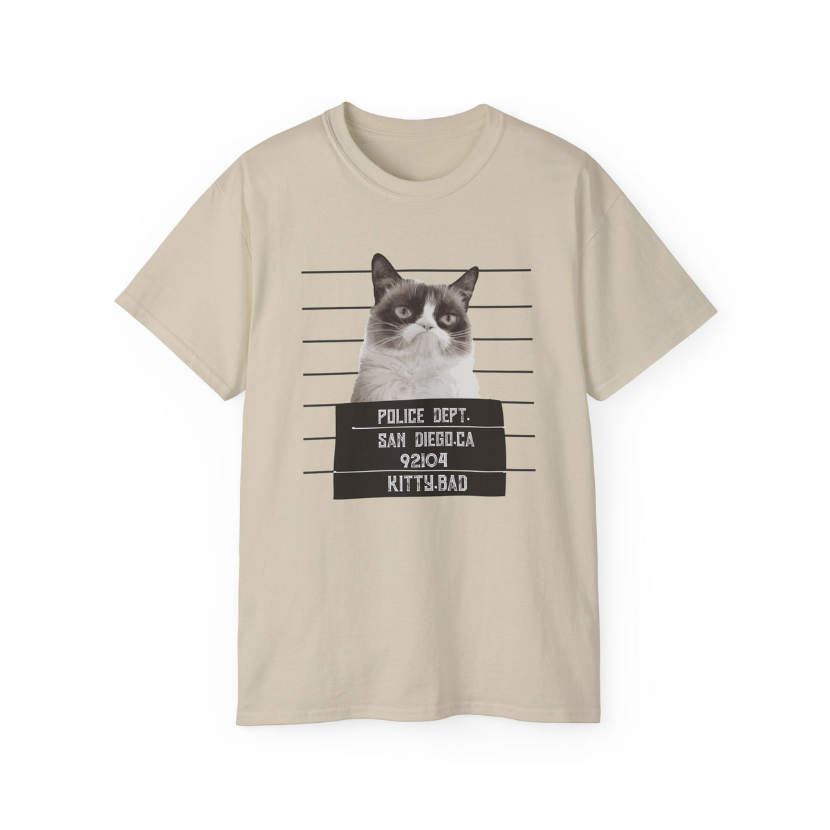 Mugshot Cat Shirt police lineup kitty graphic tee | Funny Cat Mugshot T-Shirt