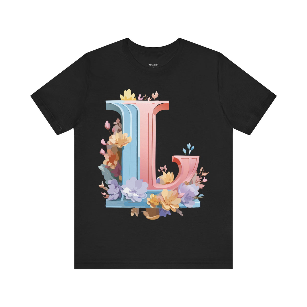 Letter L Graphic Unisex Cotton Bella+Canvas Tee with Art Letter Design