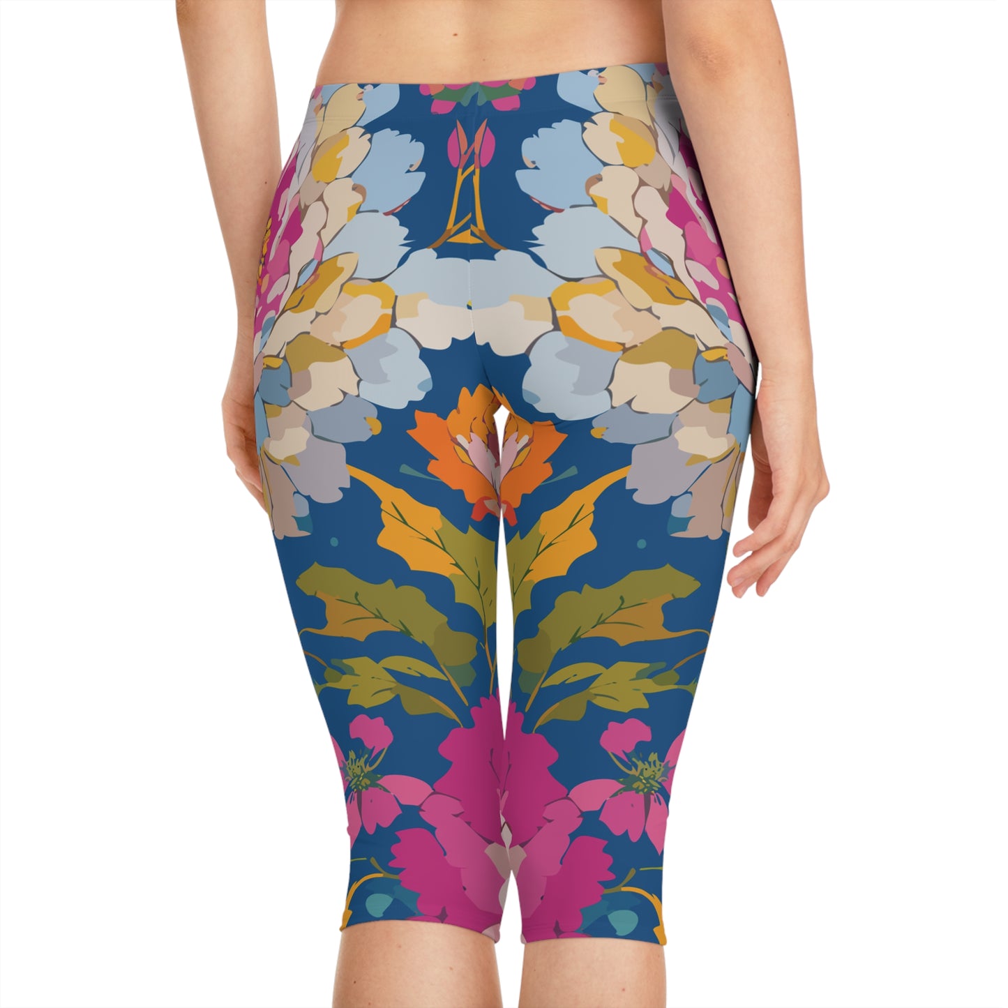 Leggings capri con estampado floral