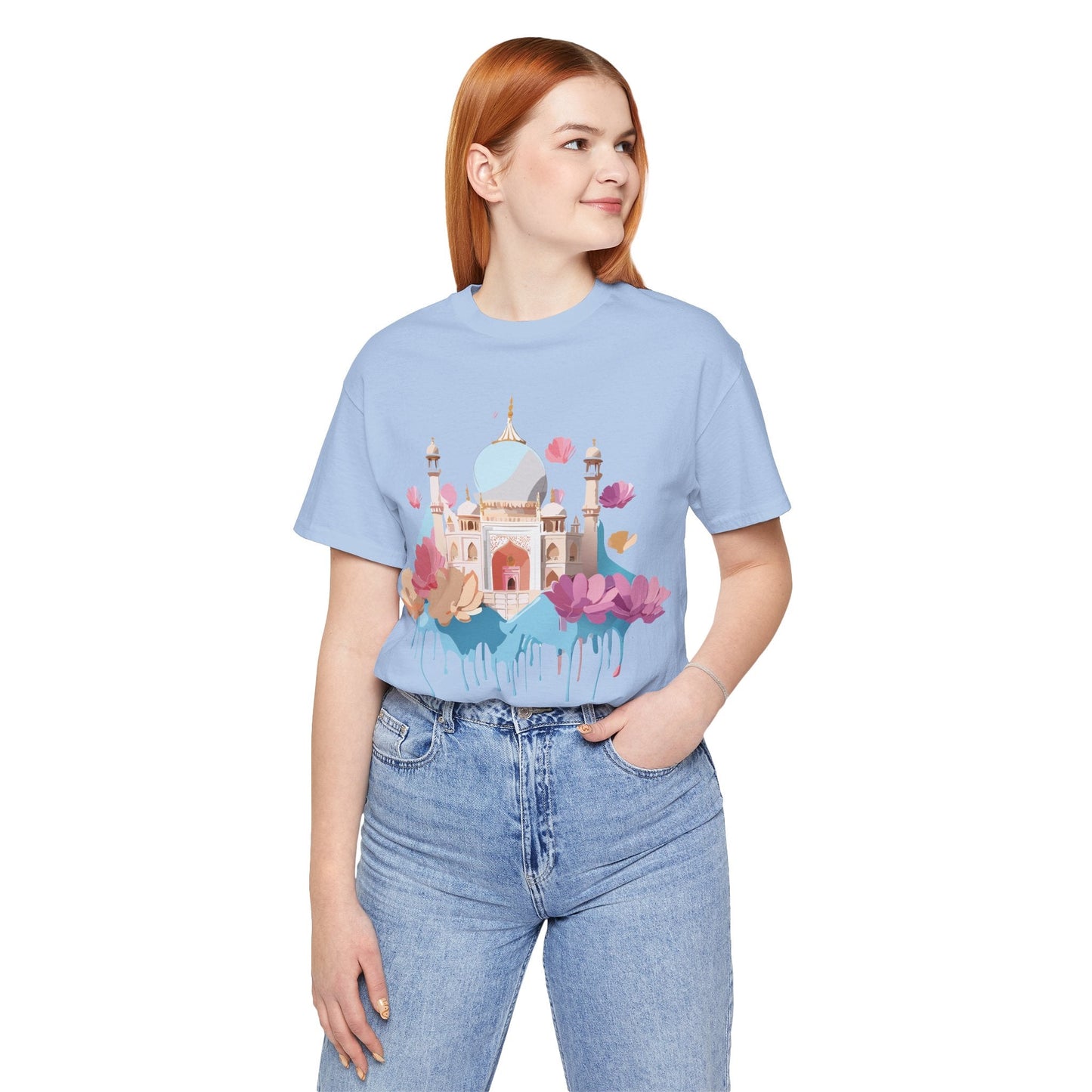 Tourist Shirt Taj Mahal Graphic Tee Unisex Short Sleeve Art From Adelpha Vintage Inspired