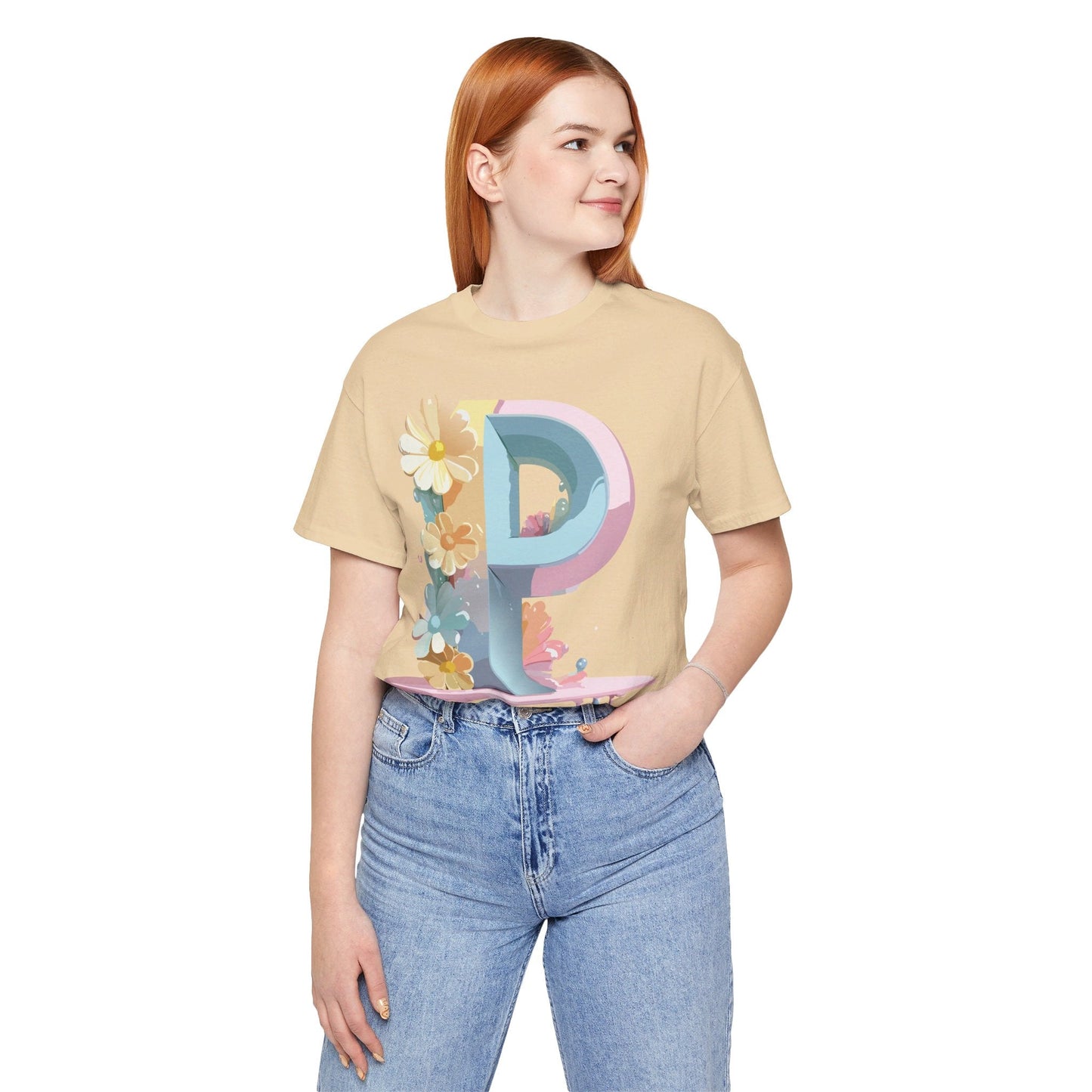 Adelpha Letter P Graphic T Shirt Unisex Vintage Inspired Art Tee for Everyday Style