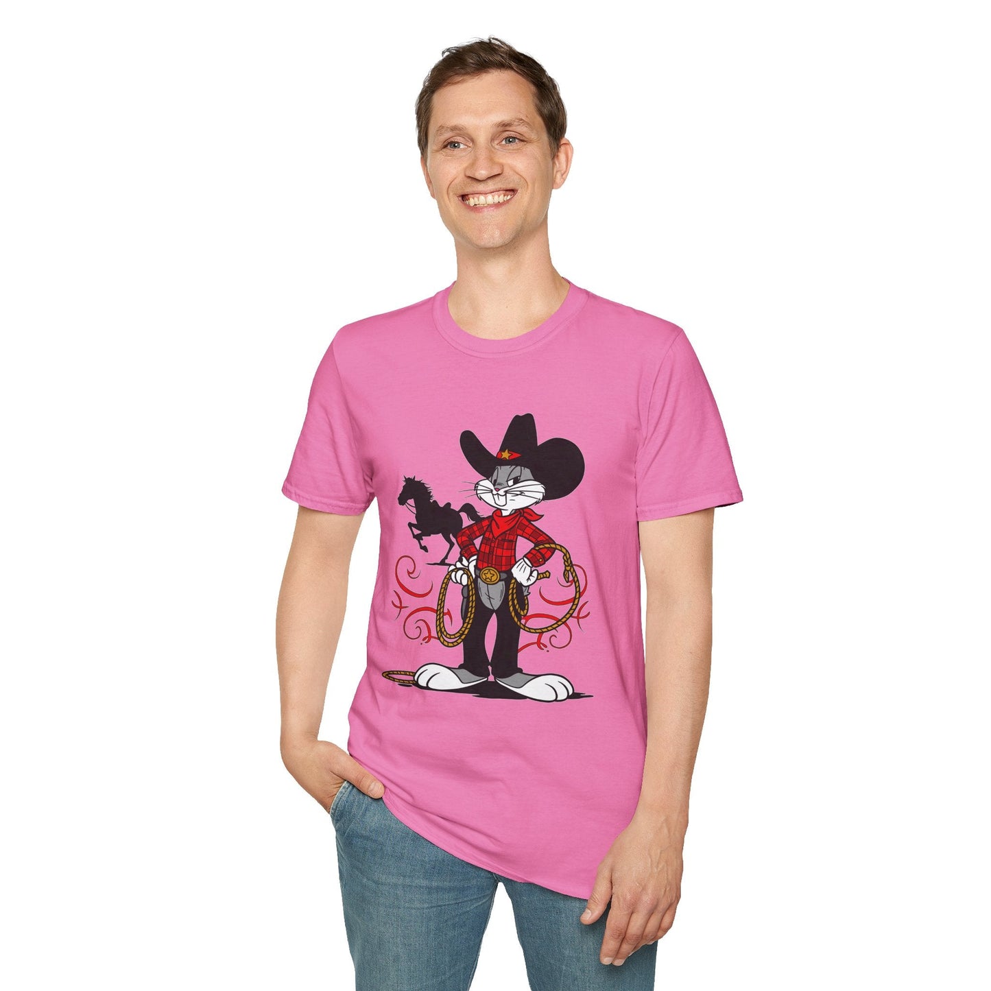 Bugs Bunny T Shirt Unisex Cartoon Tee Softstyle 64000 100 Percent Ring Spun Cotton