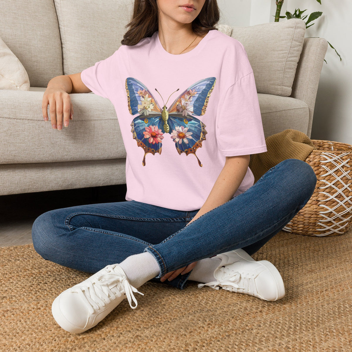 Floral Watercolor Butterfly Graphic Tee Unisex 100 Cotton Gildan T-Shirt