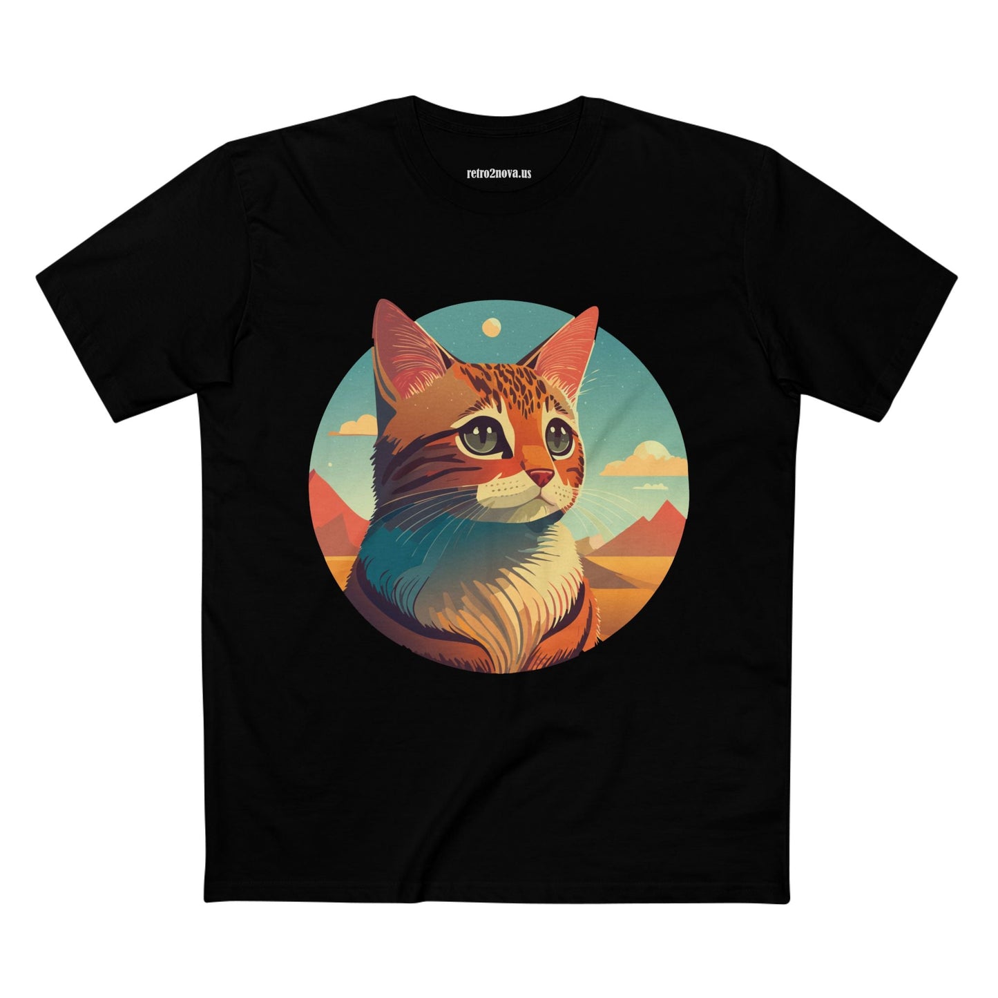 Cat Shirt Unisex Premium Cotton Tee With Original Art Design By Retro2Nova Breathable Ring Spun Cotton Soft Comfortable