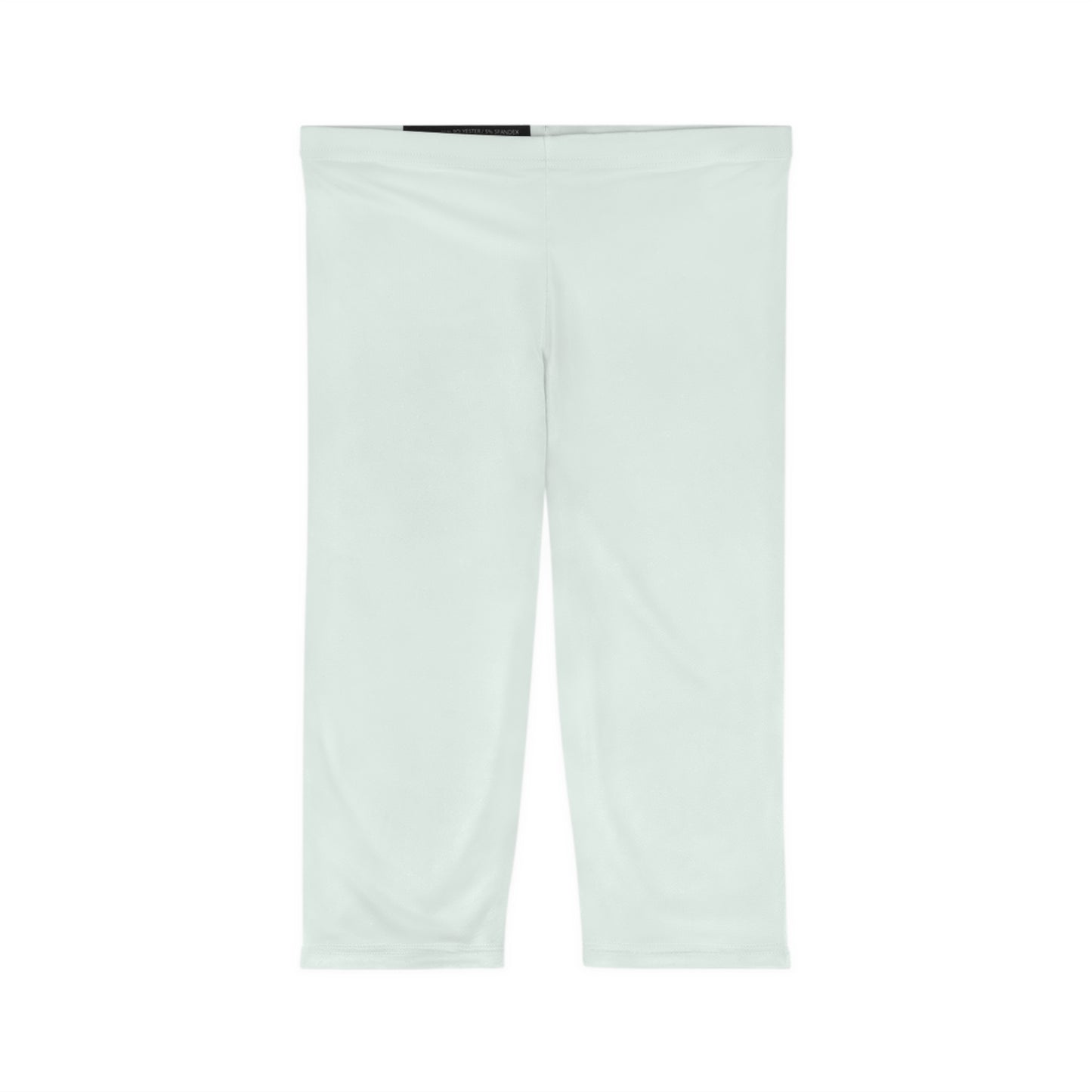 Mint Cream Color Women's Brushed Suede Poly Span Casual Capri Leggings XS-2XL