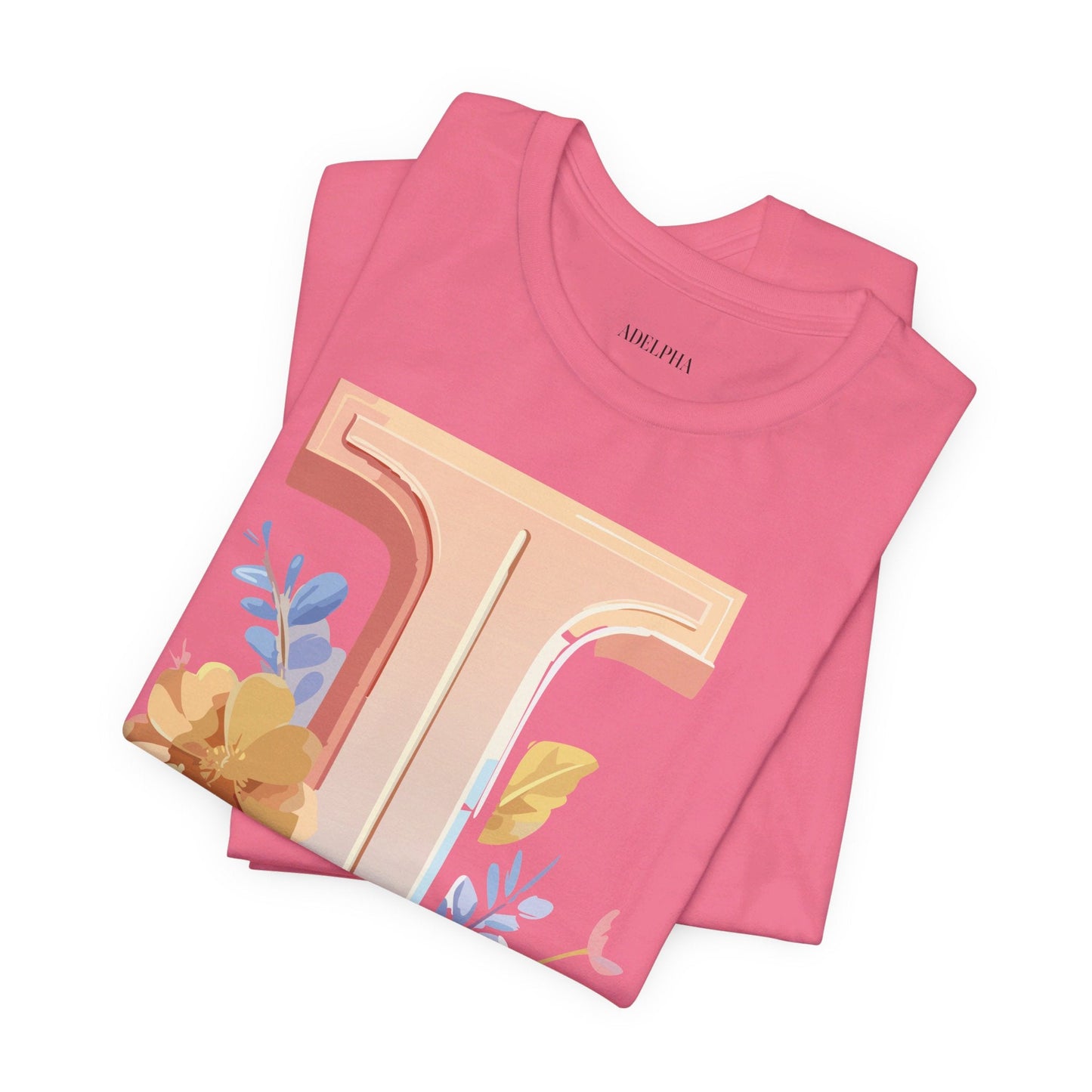 Vintage Inspired Letter I Shirt Unisex Graphic Tee Short Sleeve by Adelpha Premium