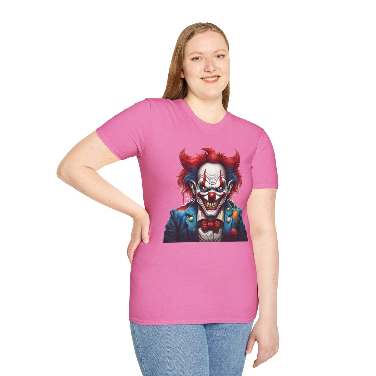 Unisex Clown Shirt With Funny Man Circus Print Tee Gildan Softstyle 64000 Classic Comfort Wear