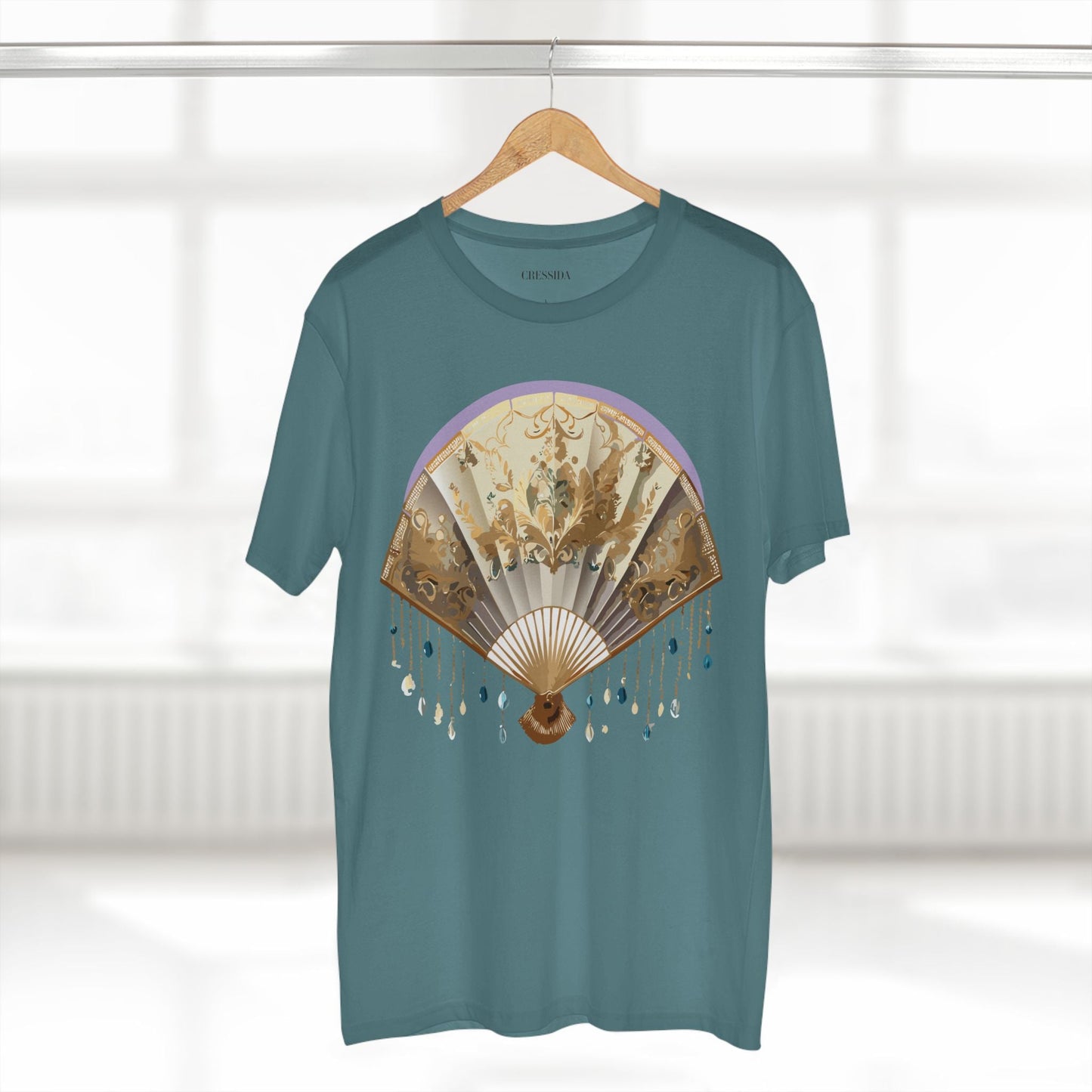Antique Fan Graphic Design T-Shirt Unisex 100 Cotton Floral Carnival Artwork Tee 27