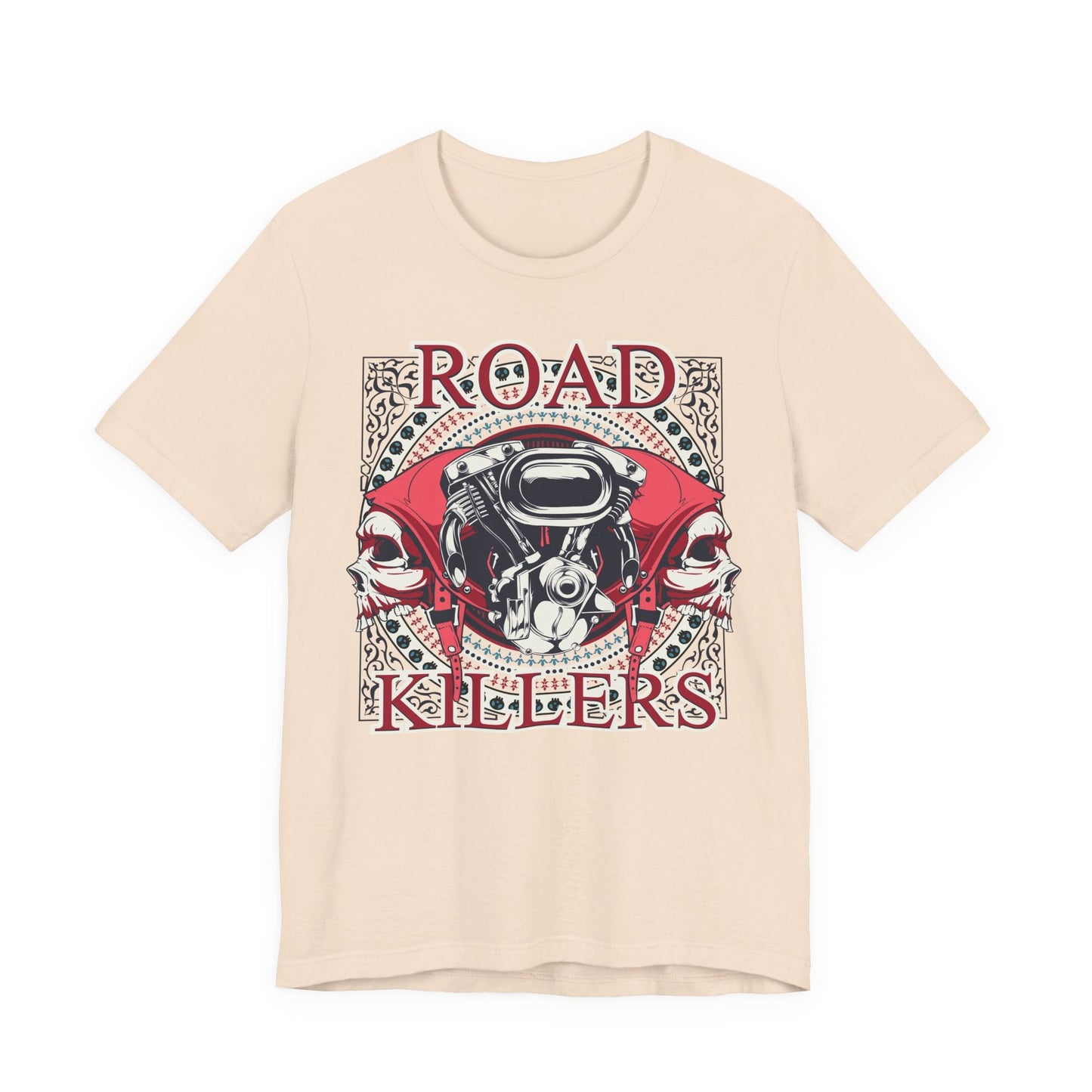Dark Road Motorcycle Helmet Skull Tee Biker graphic t-shirt G-1