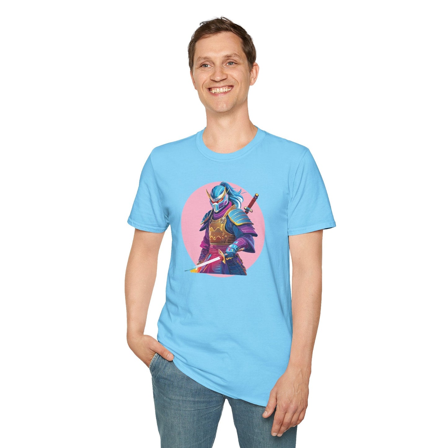 Samurai Themed Unisex Softstyle Tee Shirt Gildan 64000 100 Percent Ring Spun Cotton
