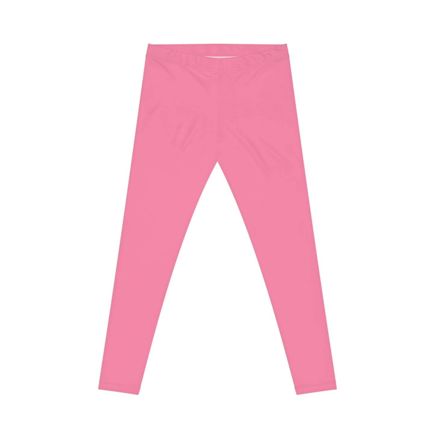 Bubblegum Tint Pink Color Women's Poly-Span Casual Leggings XS-2XL
