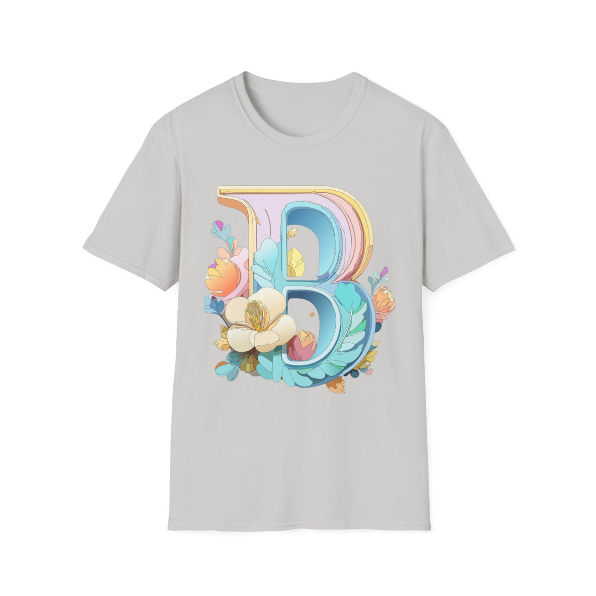 Floral Letter B T-Shirt | Botanical Monogram Tee