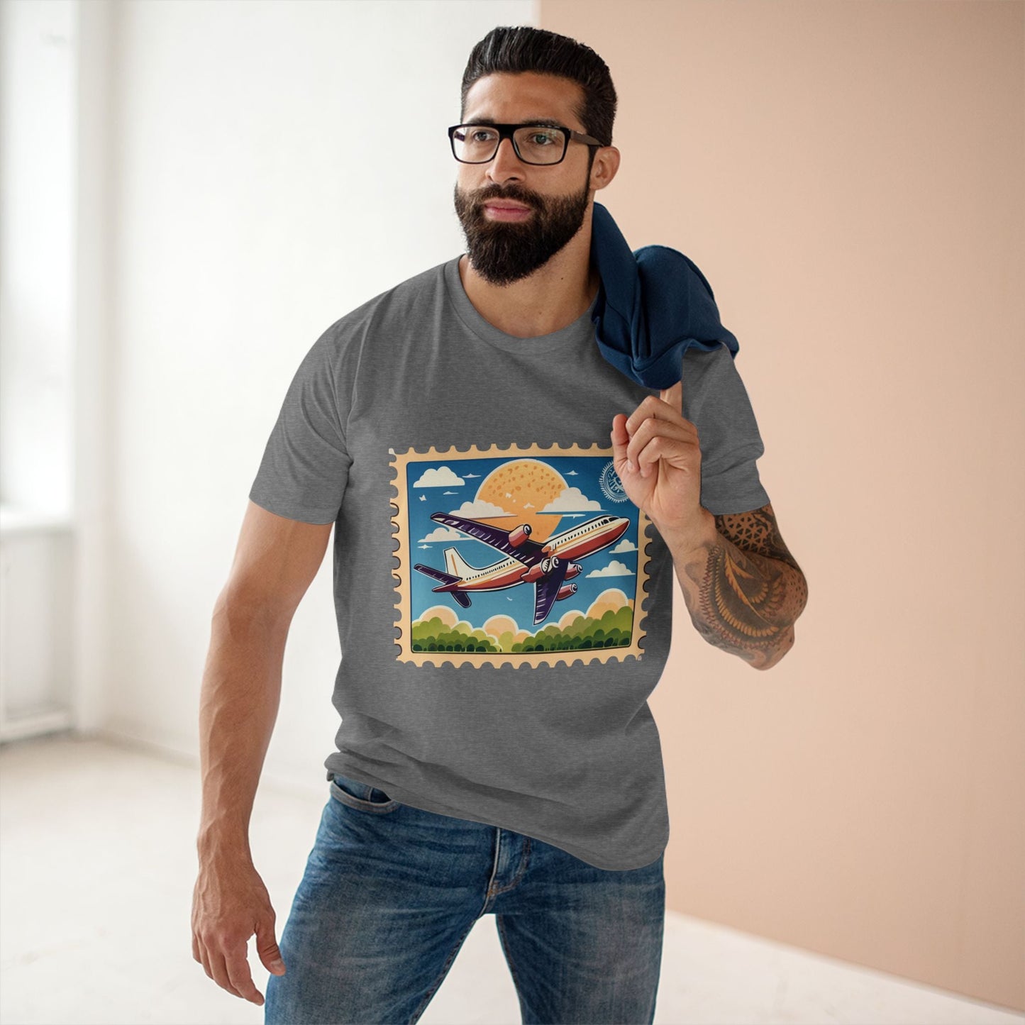 Postage Stamp Shirt Unisex Premium Cotton Tee PS13 Original Art Design Retro2Nova
