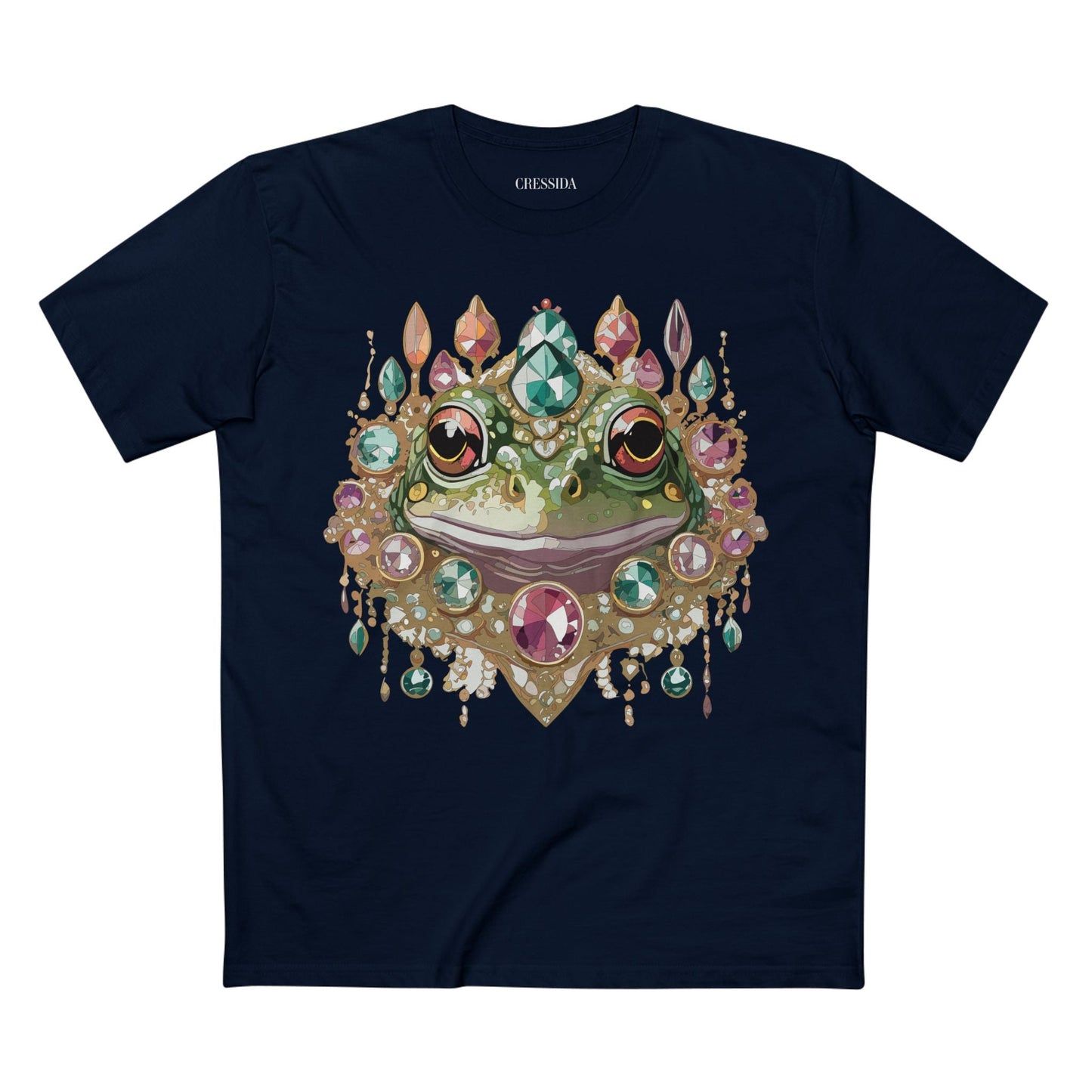 Frog Graphic Unisex 100 Cotton Tee With Unique Animal Golden Medallion Art Design 62