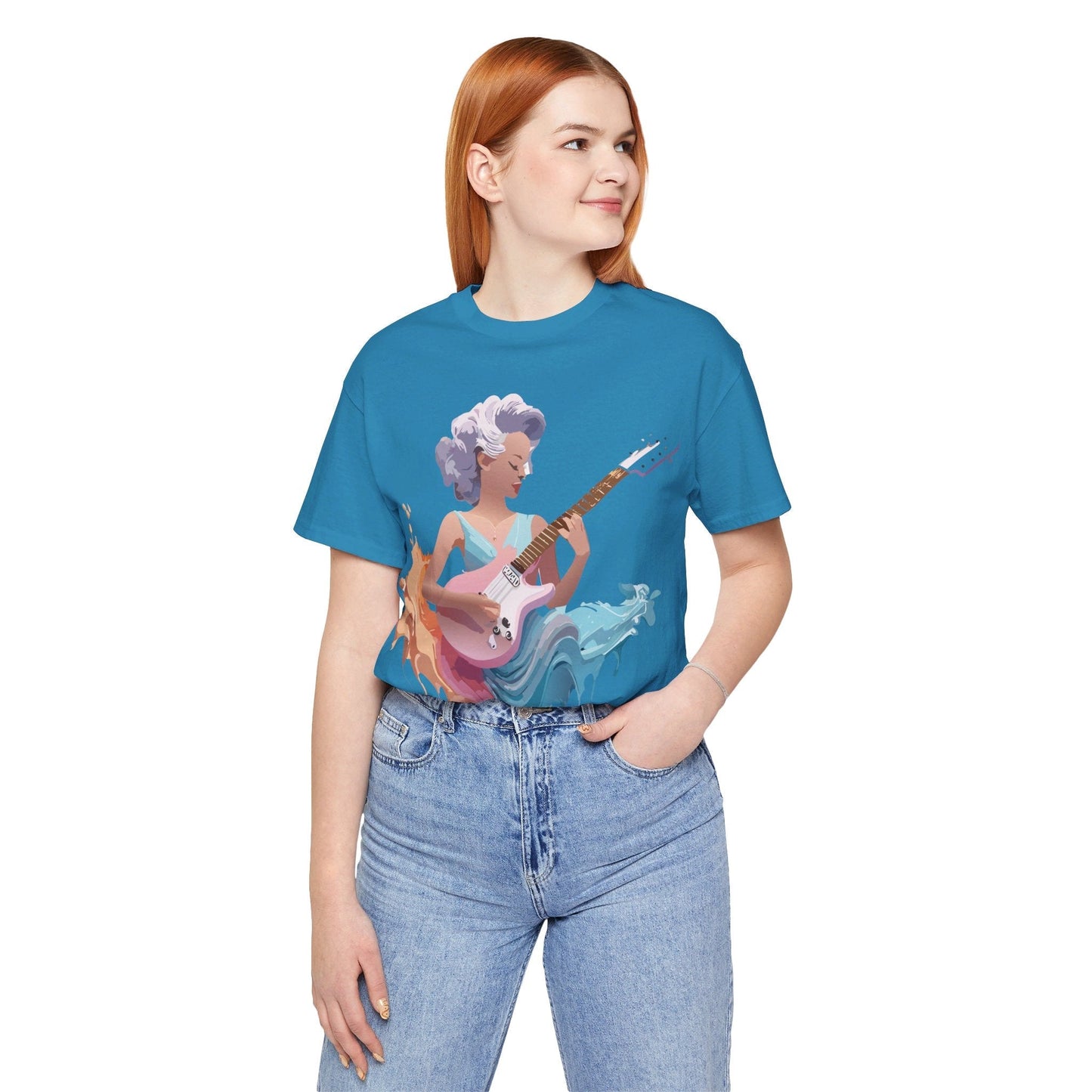 Music Graphic Unisex 100 Cotton Vintage Art with Musical Elements Tee 35