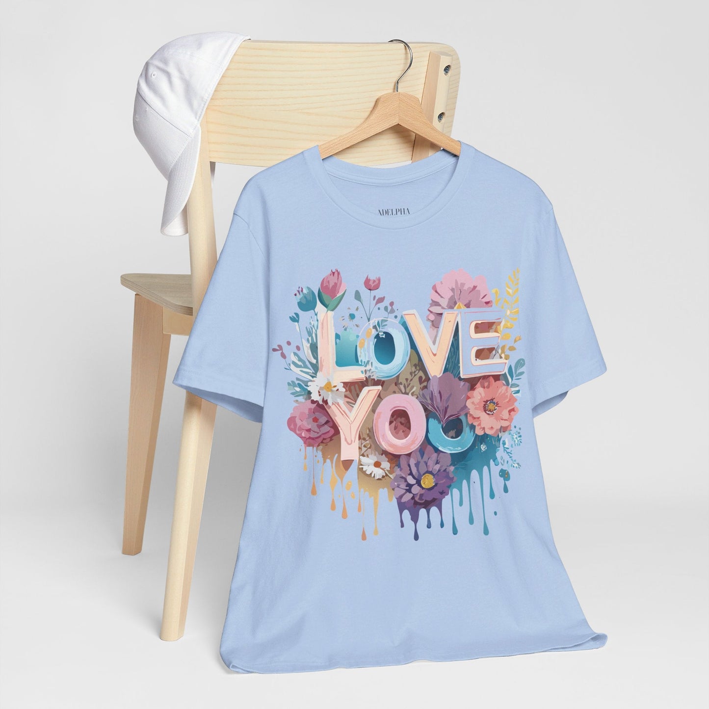 Valentine Day Graphic Unisex 100 Cotton Vintage Artwork with Love and Flower Design Tee 37