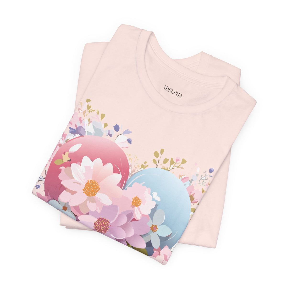 Valentine's Day Graphic Unisex Cotton Bella+Canvas Tee with Floral Art Design d130