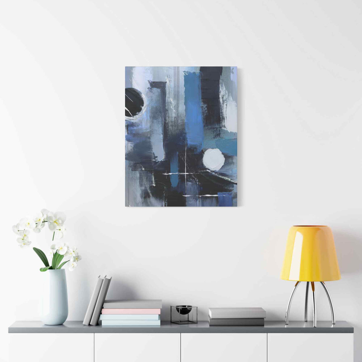 Blue Abstract Painting Print Canvas 20x24,20x30,24x30, 24x32,24x36,30x40, 32x48,36x48,40x60 Pine-Wood Inner Frame ABS-25