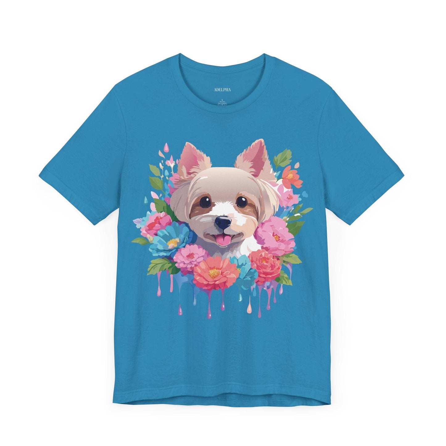 Unisex Graphic T Shirt With Original Adelpha Artwork Vintage Inspired Dog Design