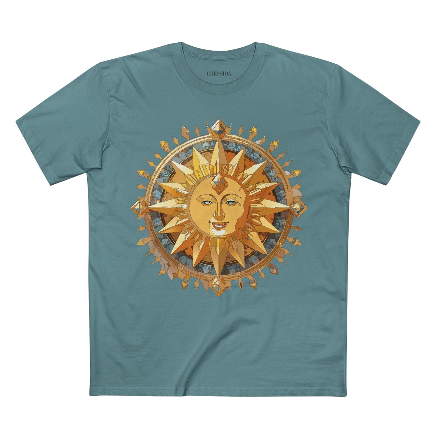 Gold Sun Graphic Unisex 100 Cotton T-Shirt with Golden Art Design 16