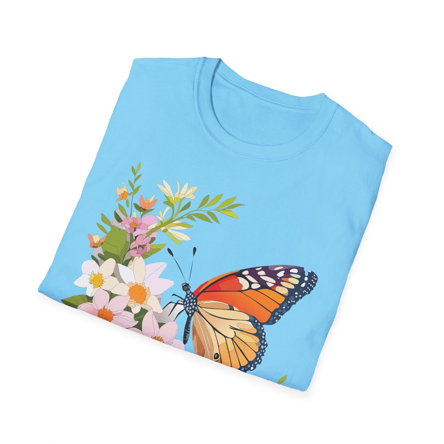 Monarch Butterfly T Shirt Unisex Softstyle Gildan 64000 100 Percent Cotton Tee Breathable