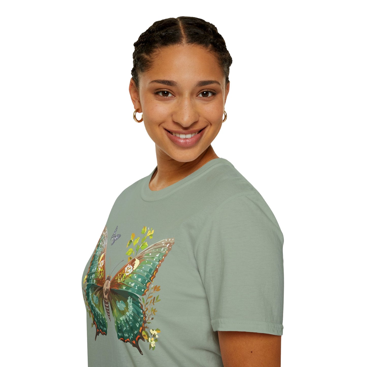 Butterfly Shirt Unisex T Shirt Monarch Print Gildan Softstyle 64000 Comfortable Everyday Wear