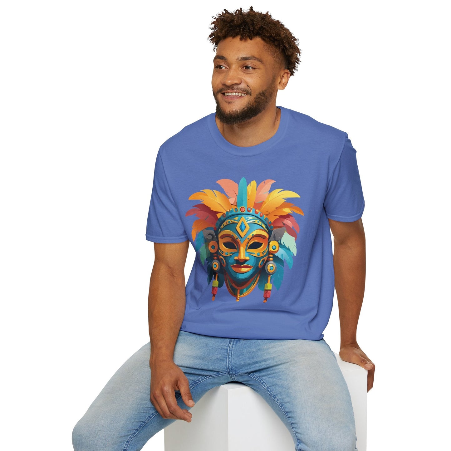 Mask Graphic Unisex Cotton Masquerade Design Artwork Tee 2