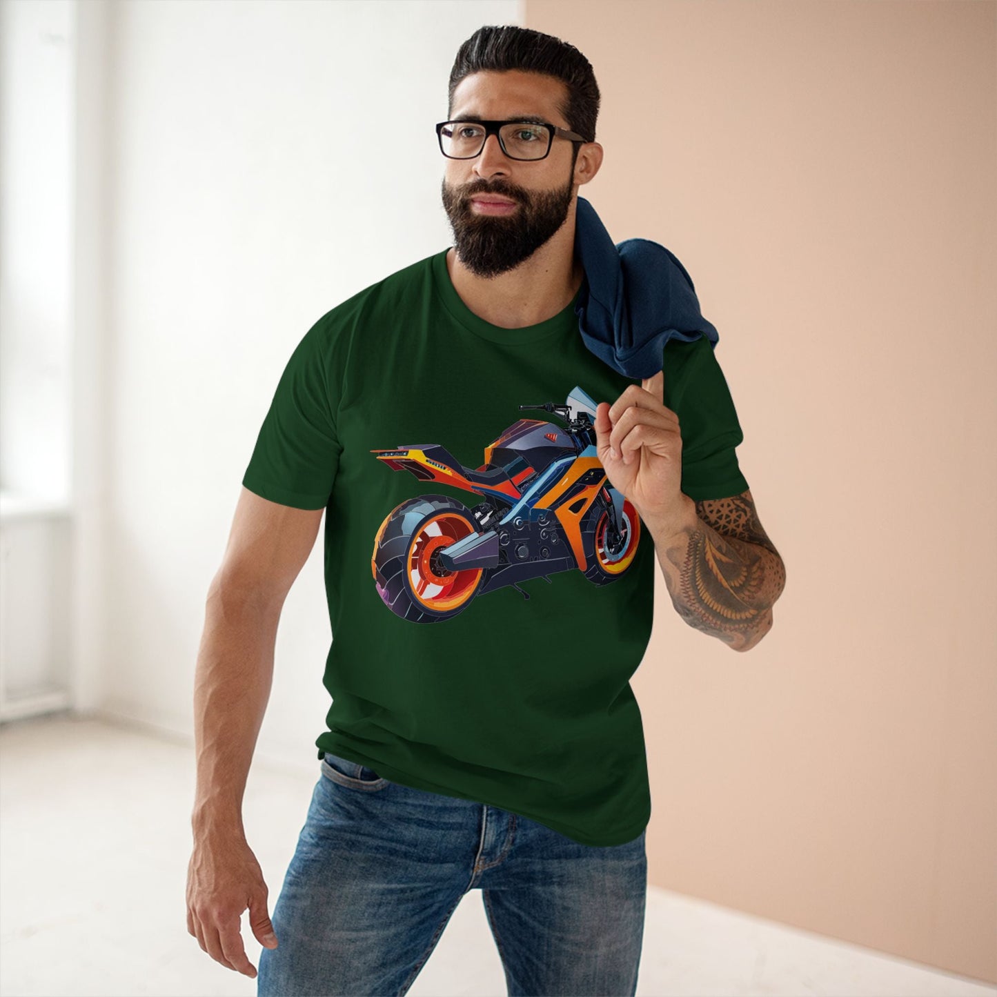 Moto Bike Graphic Unisex 100 Cotton Staple Tee 30