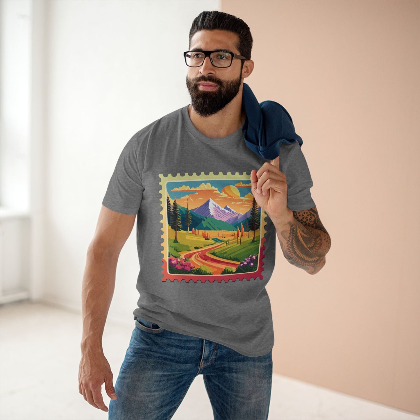 Stamp Shirt Postage Stamp Tee Unisex Premium Cotton With Original Art Design Retro2Nova