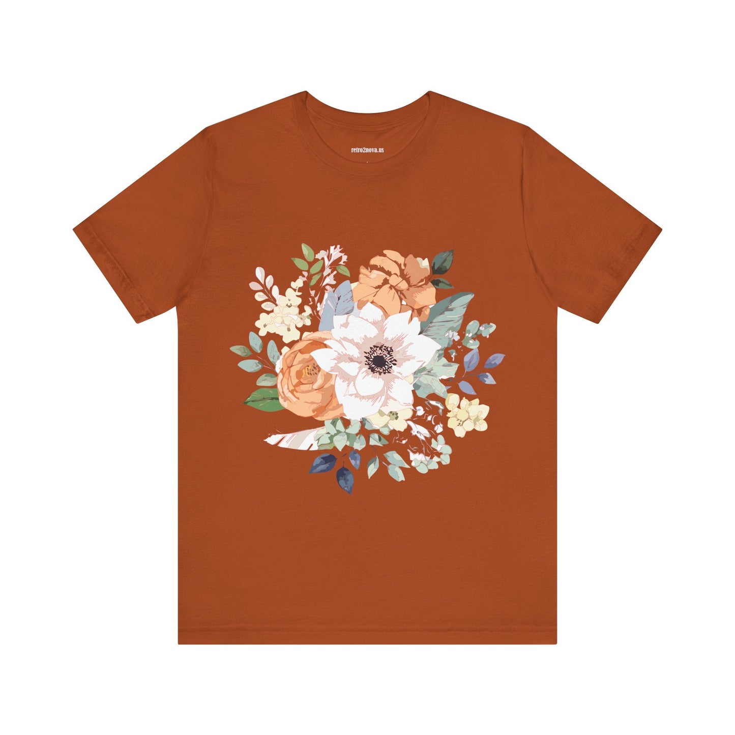 Unisex Floral Shirt Jersey Short Sleeve Tee Lightweight Breathable Flowers Collection Retro2Nova