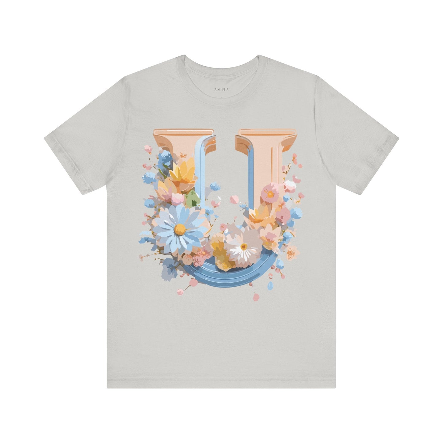 Letter U Shirt Unisex Graphic Tee By Adelpha Vintage Inspired Short Sleeve Art Design