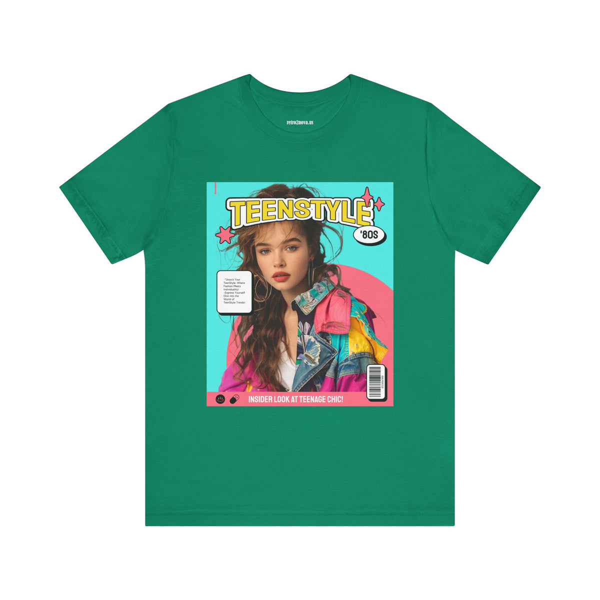 Magazine Cover Graphic Unisex Cotton Bella+Canvas Tee with Retro Poster Design ab114
