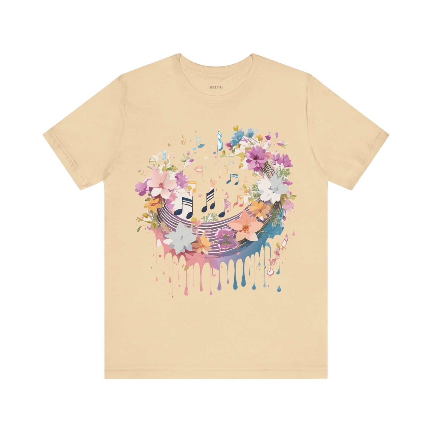 Music Graphic Unisex 100 Cotton Vintage Art with Musical Elements Tee 114