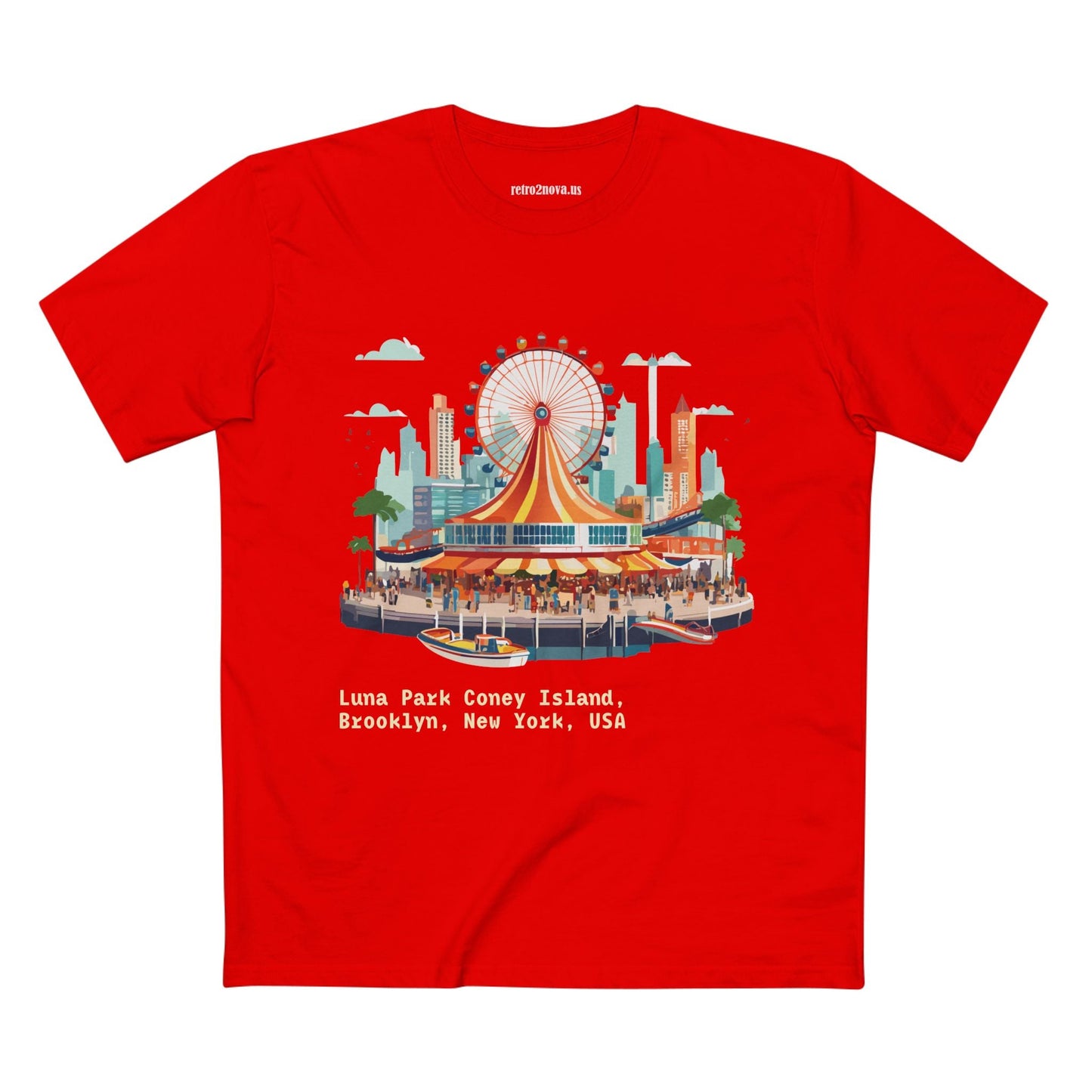 Travel Shirt Brooklyn Tourist Tee TT-13 Unisex By Retro2Nova Premium Cotton Art Collection