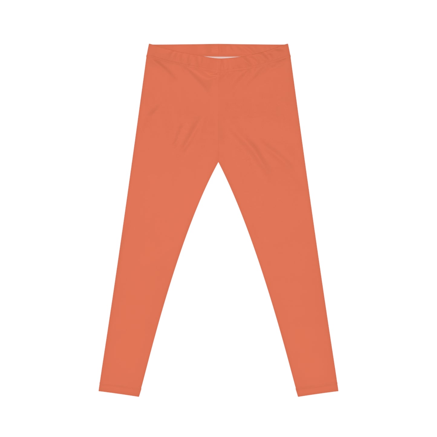 Burnt Orange Color Women's Poly-Span Casual Leggings XS-2XL