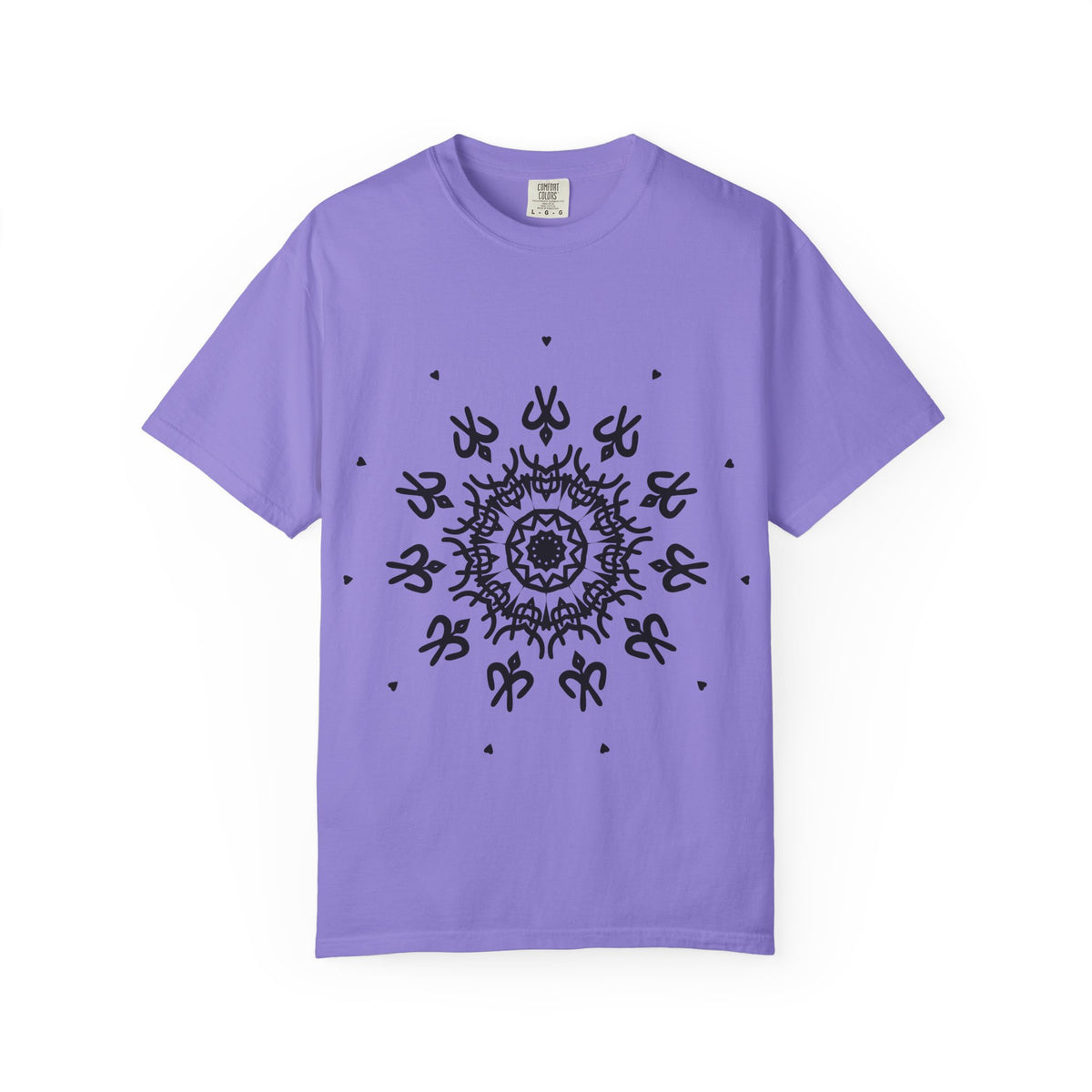 Unisex Garment Dyed Cotton T-Shirt with Mandala Graphic Design