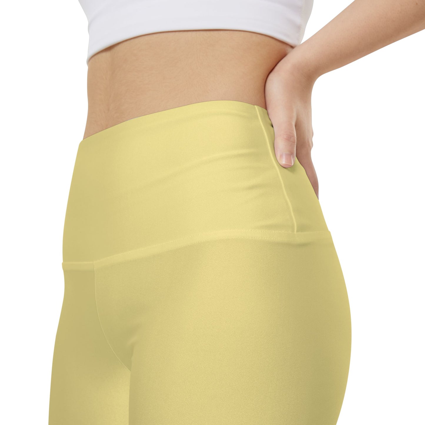 Summer Yellow High-Waist Workout Shorts — Women's Biker Shorts for Gym, Yoga & Everyday Activewear