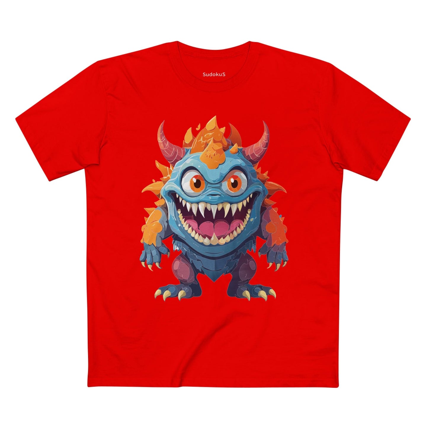 Cartoon Monsters Graphic Unisex 100 Cotton Staple Tee 34