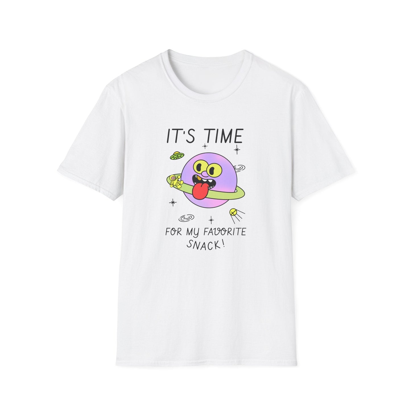 Snack Time Alien TShirt Time For My Favorite Snack Unisex Cotton Cute Space Graphic Tee