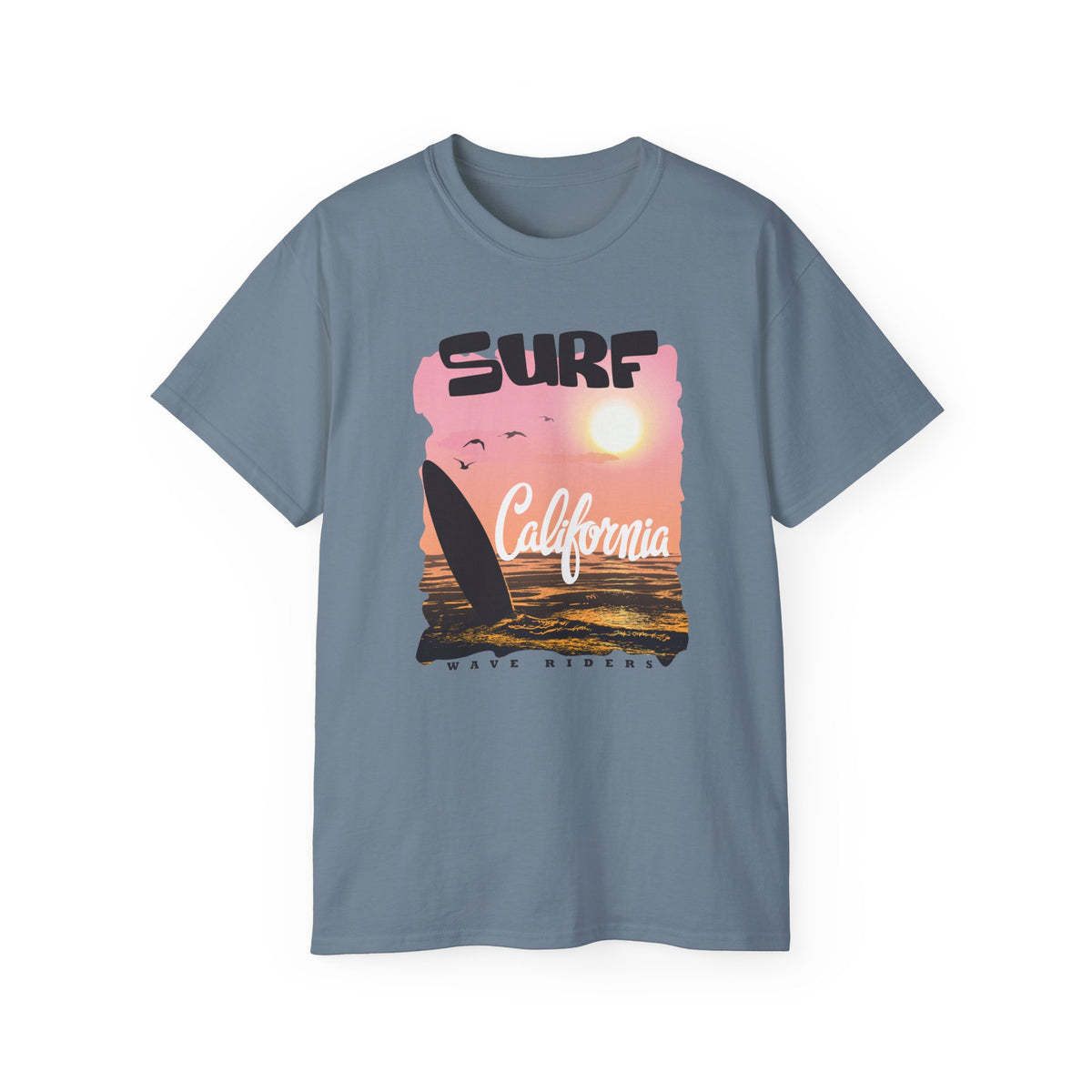Surf California Tee | Sunset Sailboard Ocean Retro Beach Graphic