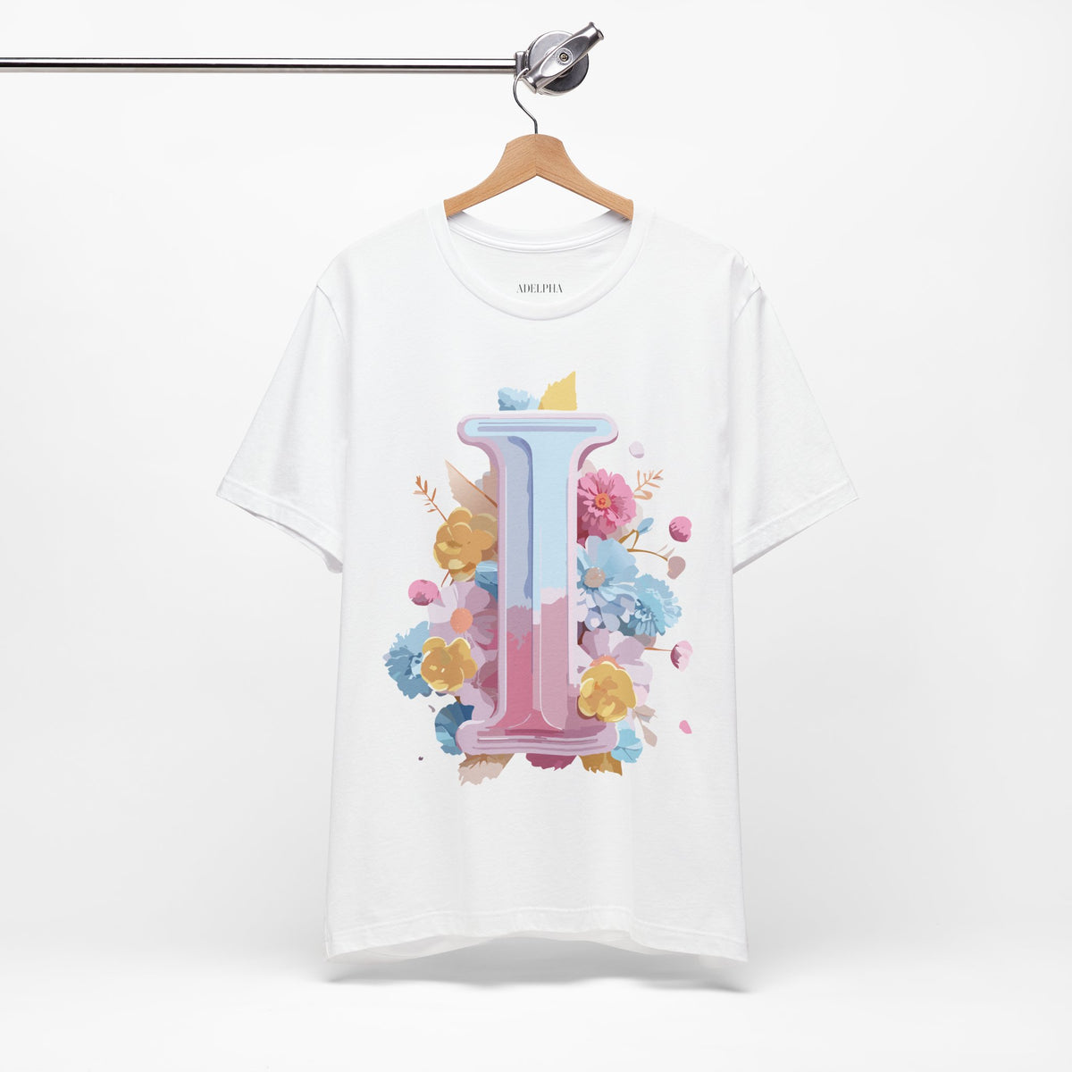 Letter I Graphic Unisex Cotton Bella+Canvas Tee with Art Letter Design