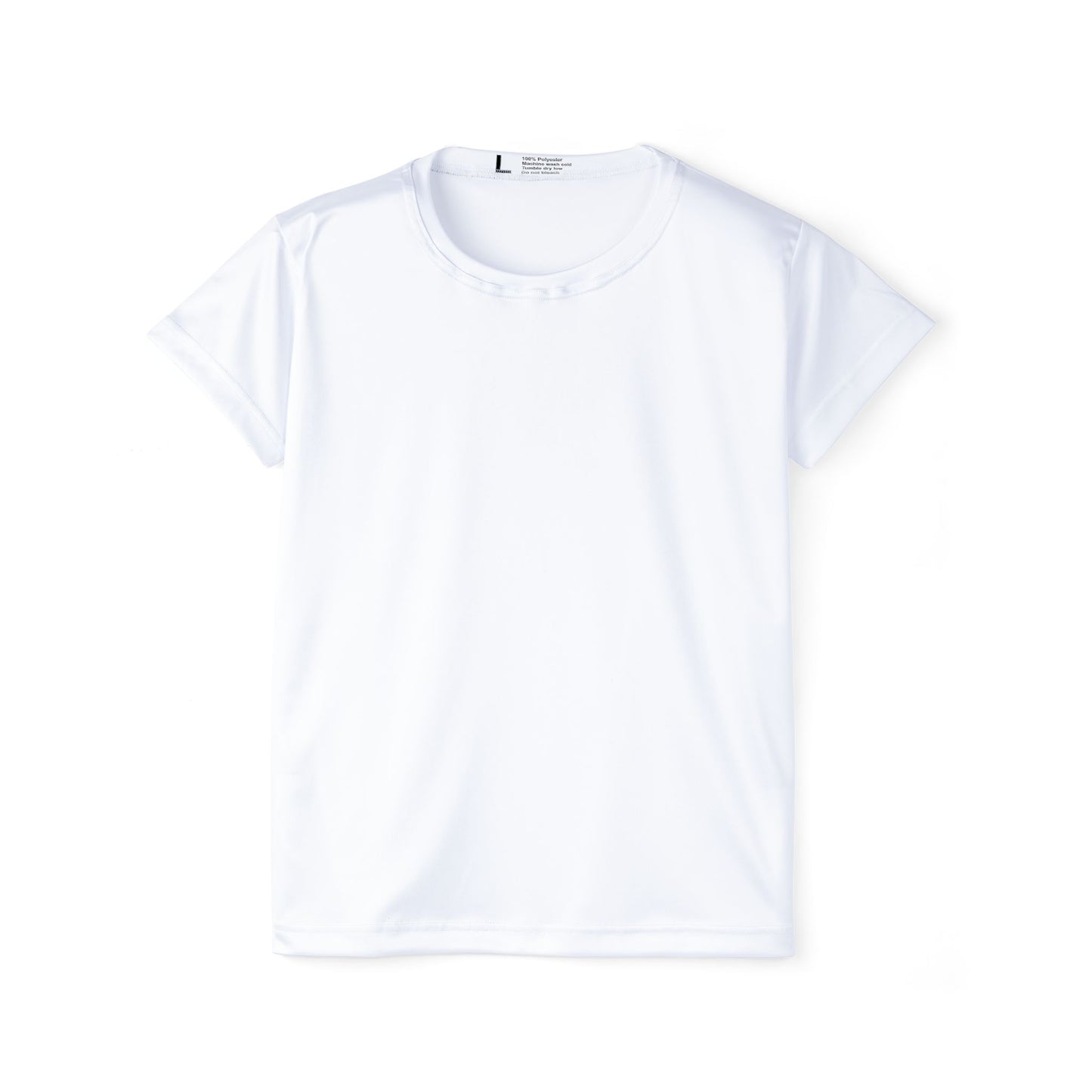 True White Color Print Women's Sports Jersey Short Sleeves Poly Athletic Tee