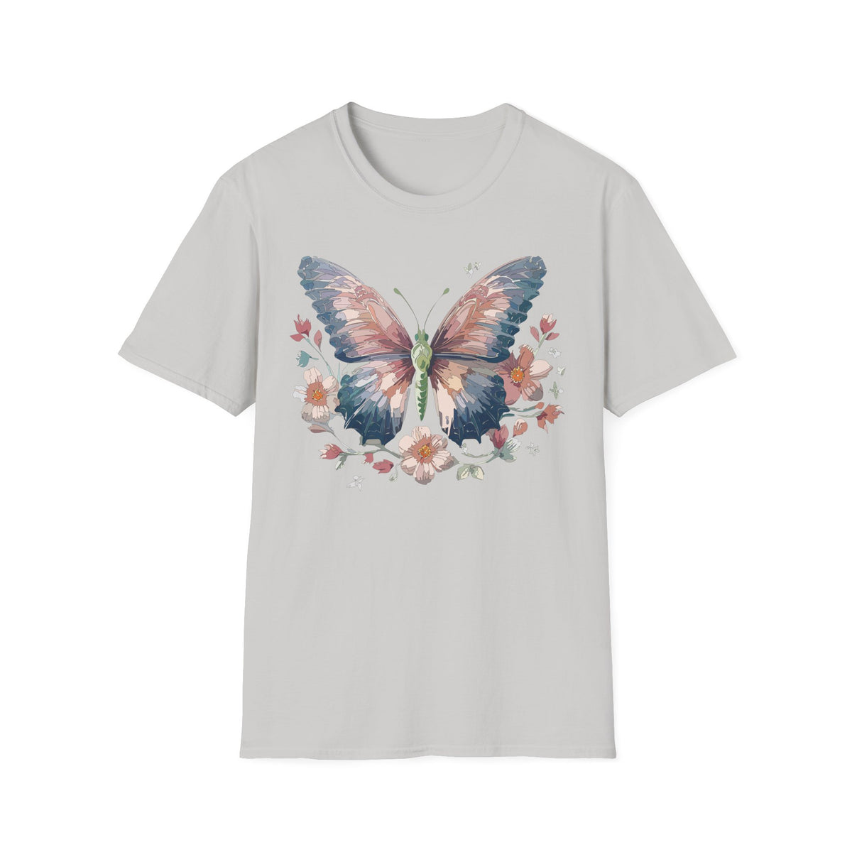 Butterfly Floral T-Shirt — Watercolor Butterfly Tee for Women & Nature Lovers Graphic Tee Unisex 100 Cotton Gildan T-Shirt