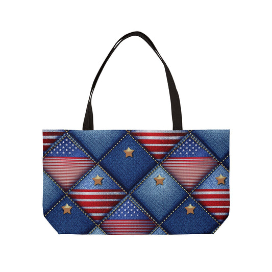 4th of July Denim Print Yoga Bag High-Quality 100% Spun Poly 24x13 Canvas Bag 73