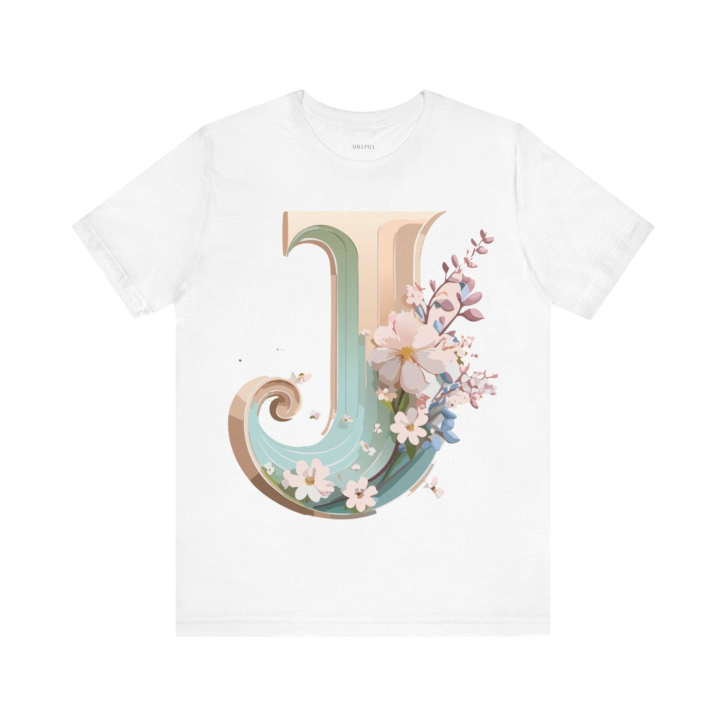 Adelpha Letter J Graphic Tee Unisex Jersey Short Sleeve Vintage Inspired Art Design Shirt