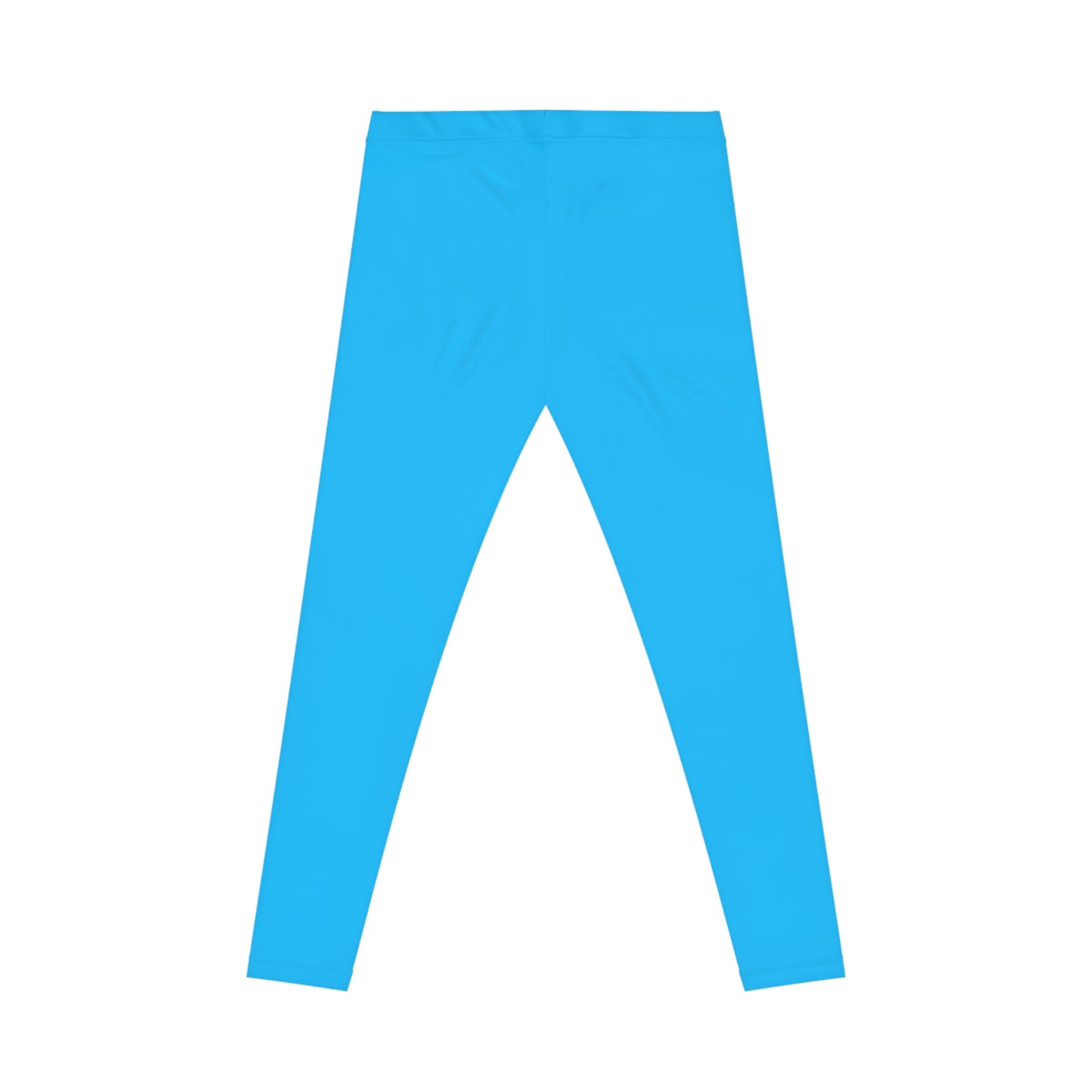 Deep Sky Blue Color Women's Poly-Span Casual Leggings XS-2XL